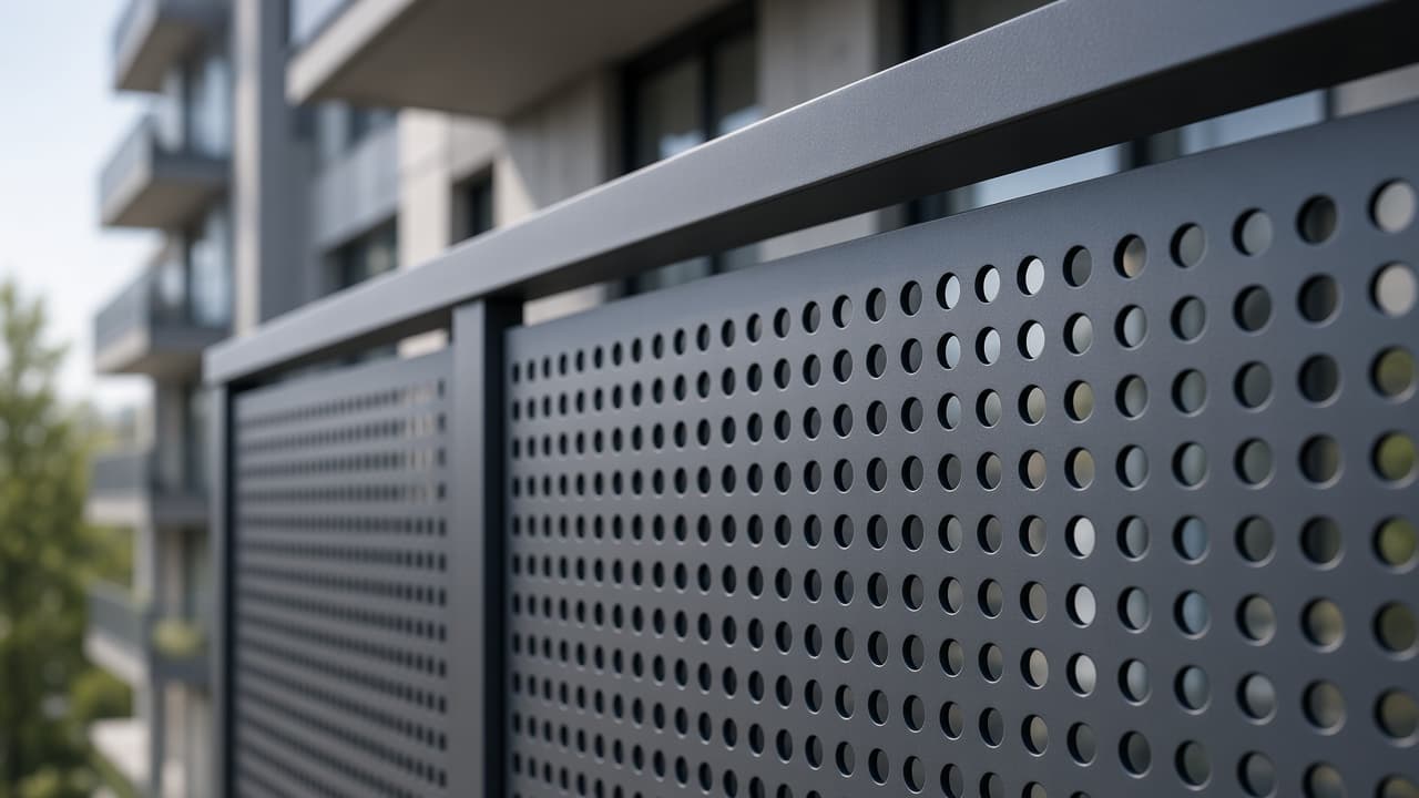 Close-up of perforated aluminium